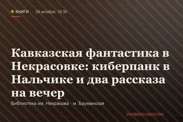 Кавказская фантастика в Некрасовке: киберпанк в Нальчике и два рассказа на вечер, Библиотека им. Некрасова