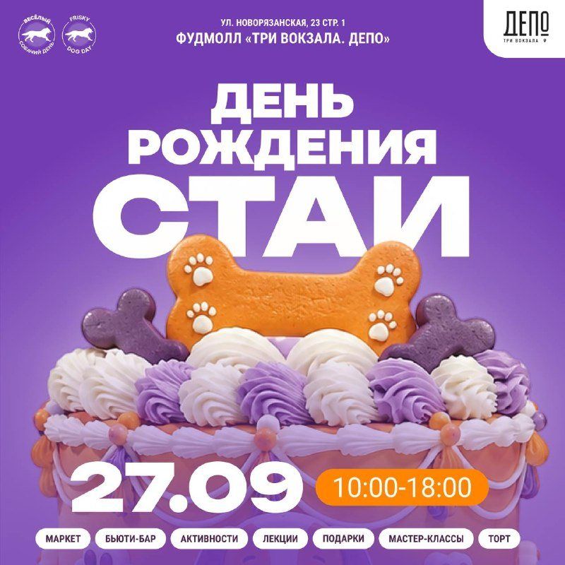 Весёлый собачий день в «Депо»: ветеринары, торт и стразы на хвосте